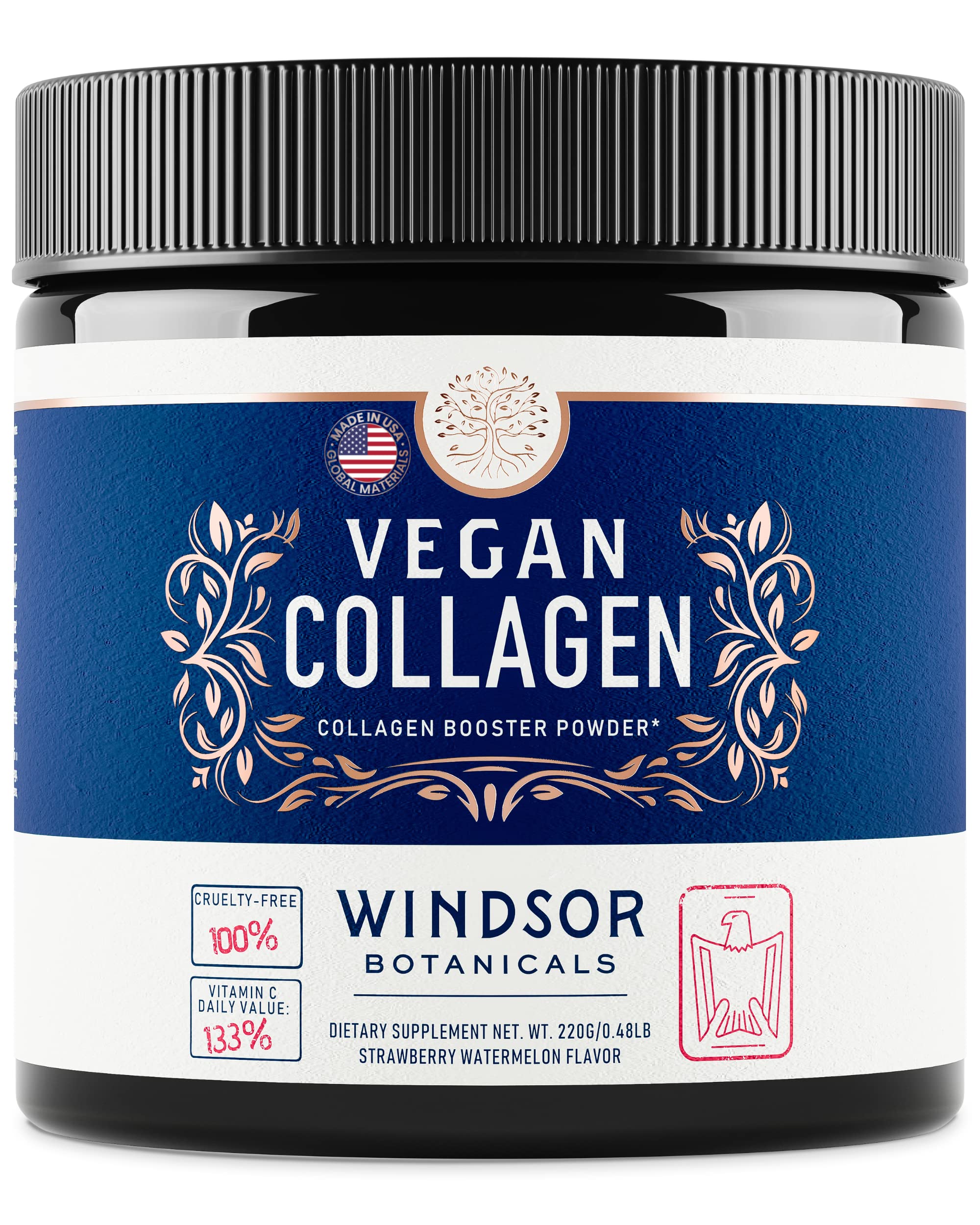 Vegan Collagen Powder Windsor Botanicals Smoothies Strawberry Watermelon 30 Servings (7544849629422)
